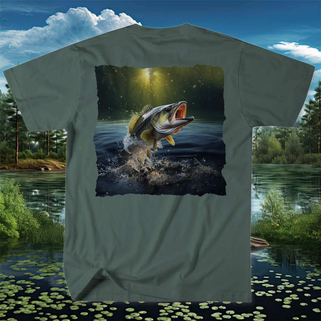 Men's Long Sleeve Bass Fishing T shirt,Monster,reel,rod,baitcaster