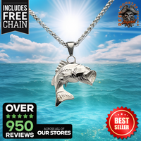 Bass Stainless Steel Charm and Necklace